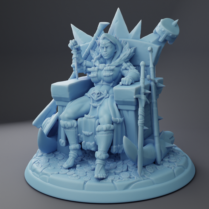 Orc Queen in Throne | Fantasy Queens | Fantasy Miniature | Twin Goddess Miniatures