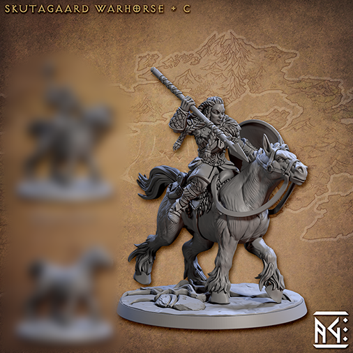 Skutagaard Warhorse C | Skutagaard Northmen Saga | Fantasy Miniature | Artisan Guild