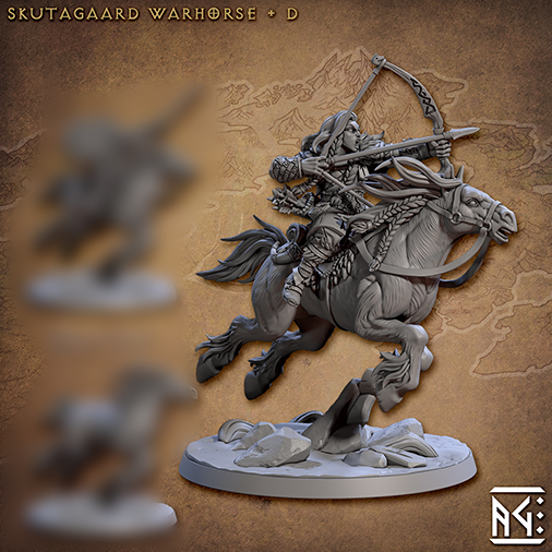 Skutagaard Warhorse D | Skutagaard Northmen Saga | Fantasy Miniature | Artisan Guild