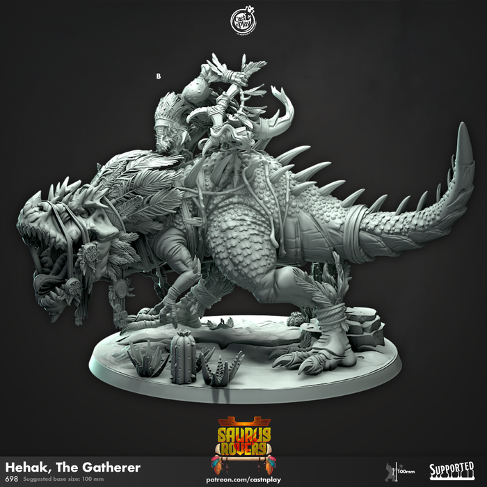Hehak the Gatherer | Saurus Rovers | Fantasy Miniature | Cast n Play