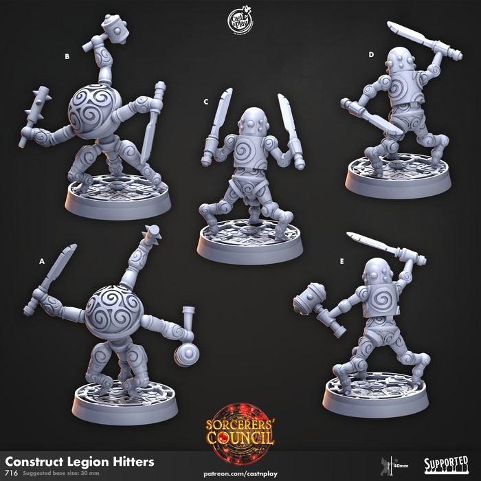 Construct Legion Hitters | Sorcerers Council | Fantasy Miniature | Cast n Play