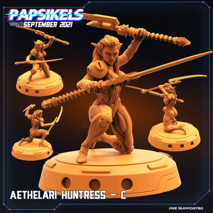 Aethelari Huntress C | Cyberpunk | Sci-Fi Miniature | Papsikels