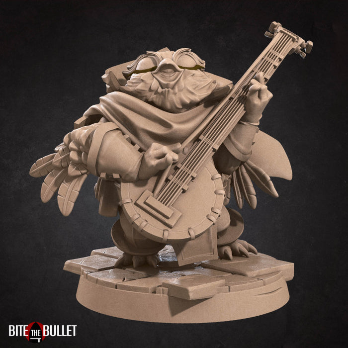 Bard | Owlfolk | Fantasy Miniature | Bite the Bullet
