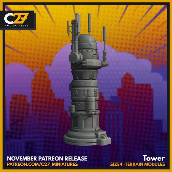 Promised Asteroid Tower | Terrain | Sci-Fi Miniature | C27 Studio