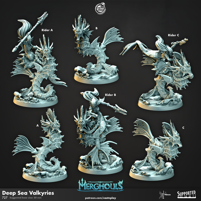 Deep Sea Valkyries Miniatures | Merghouls | Fantasy Miniature | Cast n Play
