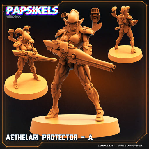 Aethelari Protector A | Skull Hunters IV Aethelari Awakening | Sci-Fi Miniature | Papsikels TabletopXtra