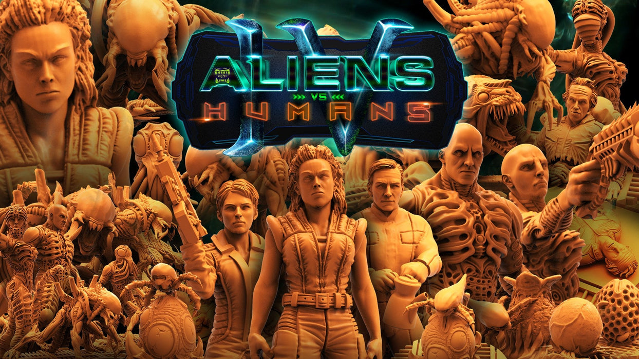 Aliens Vs Humans IV Miniatures (Full Set) | Sci-Fi Miniature | Papsikels TabletopXtra