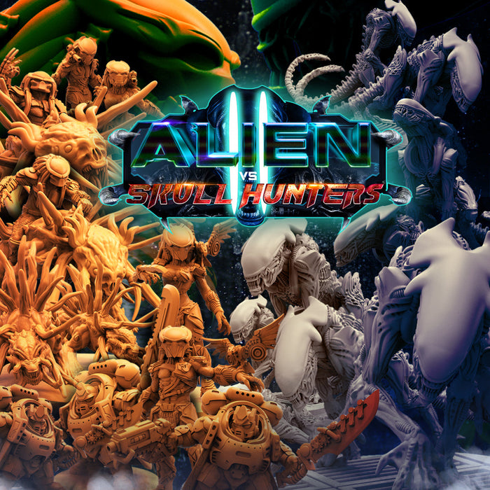Aliens Vs Skull Hunters II Miniatures | Sci-Fi Miniature | Papsikels TabletopXtra