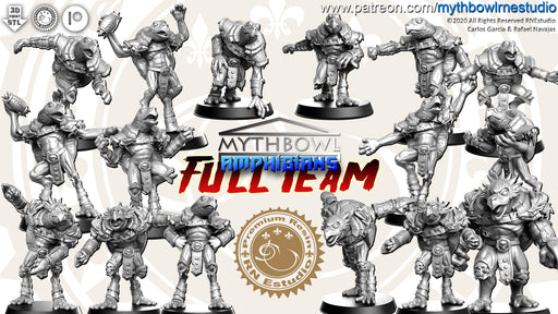 Amphibians Miniatures (Full Team) | Mythbowl | Fantasy Miniature | RN Estudio TabletopXtra