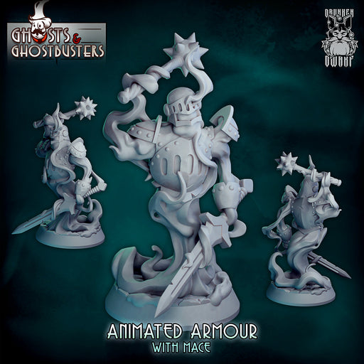 Animated Armour w/ Mace | Ghosts & Ghostbusters | Fantasy Miniature | Drunken Dwarf TabletopXtra
