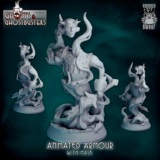 Animated Armour w/ Mask | Ghosts & Ghostbusters | Fantasy Miniature | Drunken Dwarf TabletopXtra