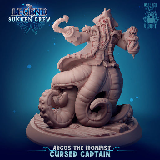 Argos the Ironfist Cursed Captain | The Legend of Sunken Crew | Fantasy Miniature | Drunken Dwarf TabletopXtra