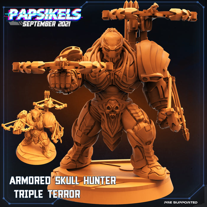 Armoured Skull Hunter Triple Terror | Skull Hunters Vs Exterminators II | Sci-Fi Miniature | Papsikels TabletopXtra