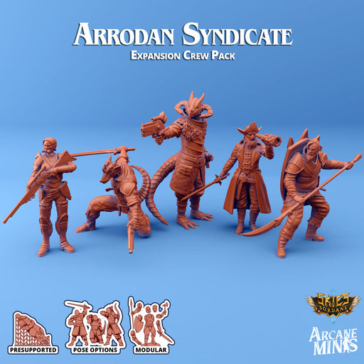 Arrodan Syndicate Crew (Expansion) | Skies of Sordane | Fantasy Miniature | Arcane Minis TabletopXtra