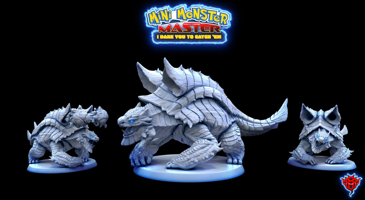 Blue Titanoise (Crouched) | Mini Monster Master | Fantasy Miniature | Mini Monster Mayhem TabletopXtra