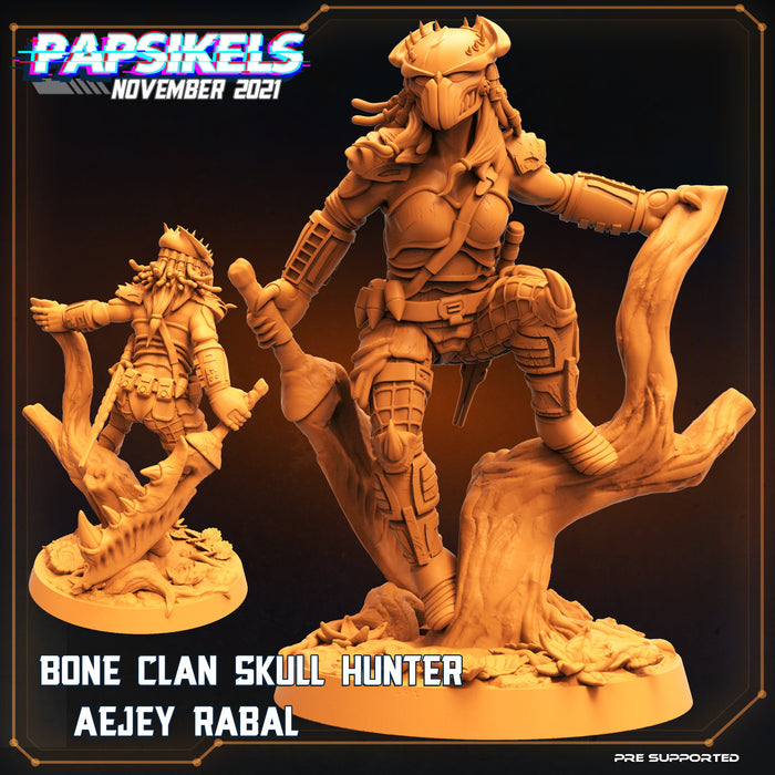 Bone Clan Skull Hunter Aejey Rabal | Skull Hunters III The Bone Clan | Sci-Fi Miniature | Papsikels TabletopXtra