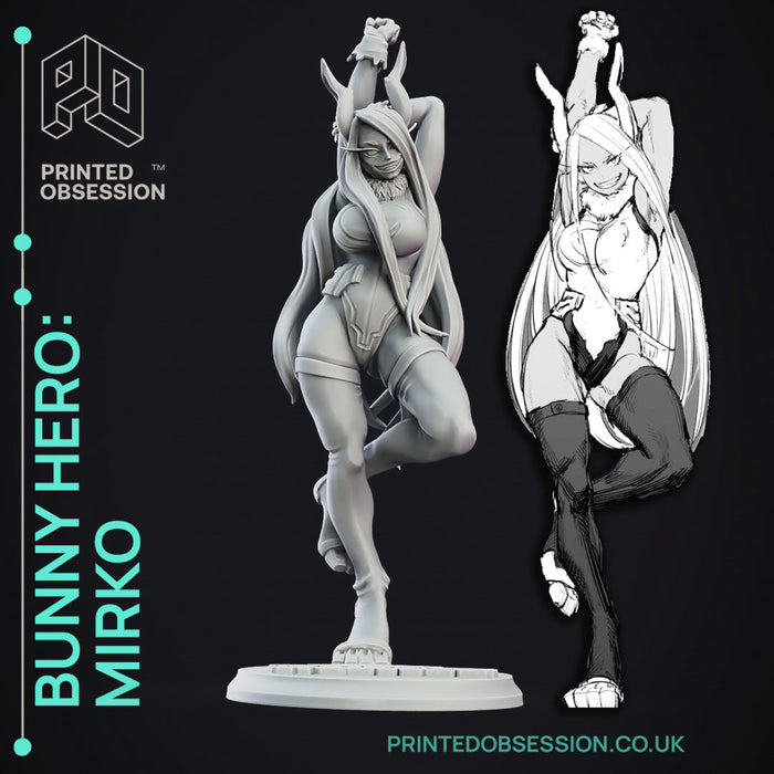 Bunny Hero Mirko (150mm) | My Hero Academia | Fantasy Miniature | Printed Obsession TabletopXtra