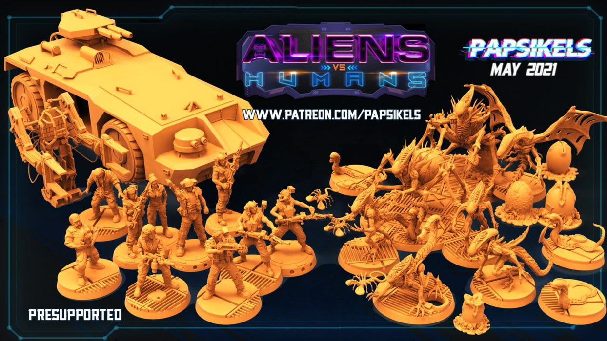 Character Miniatures | Aliens Vs Humans | Sci-Fi Miniature | Papsikels TabletopXtra
