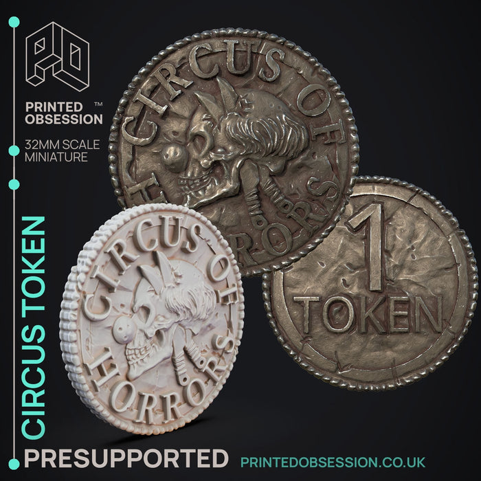 Circus Token | Circus of Horrors | Fantasy Miniature | Printed Obsession TabletopXtra