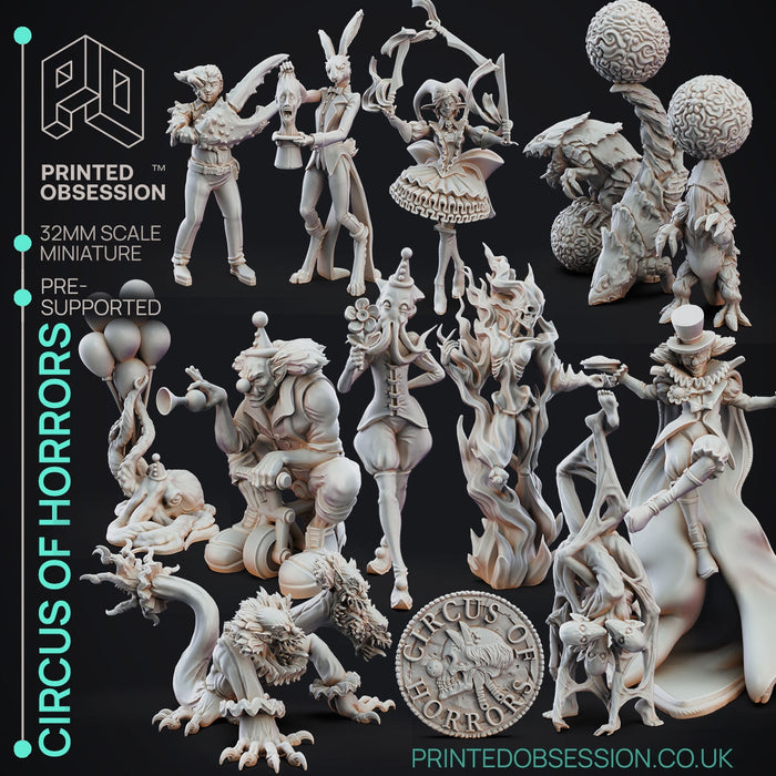 Circus of Horrors Miniatures (Full Set) | Fantasy Miniature | Printed Obsession TabletopXtra