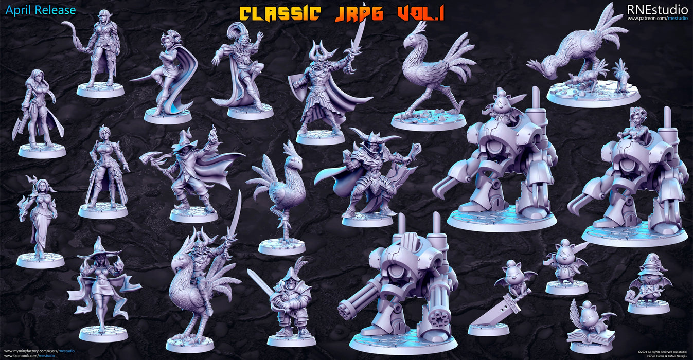 Classic JRPG Vol 1 Miniatures (Full Set) | Classic JRPG Vol 1 | Fantasy Miniature | RN Estudio TabletopXtra