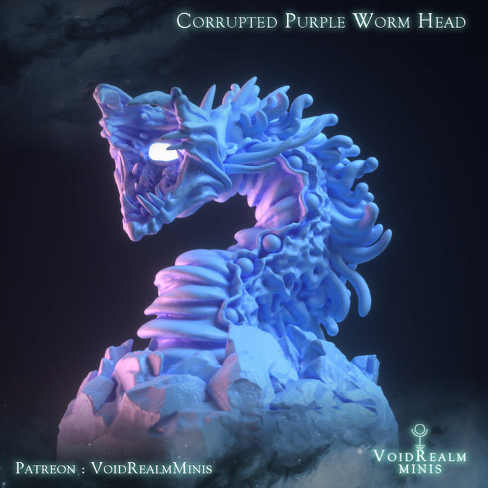 Corrupted Purple Worm Head | Kaiju of the Dreamlands | VoidRealm Minis TabletopXtra