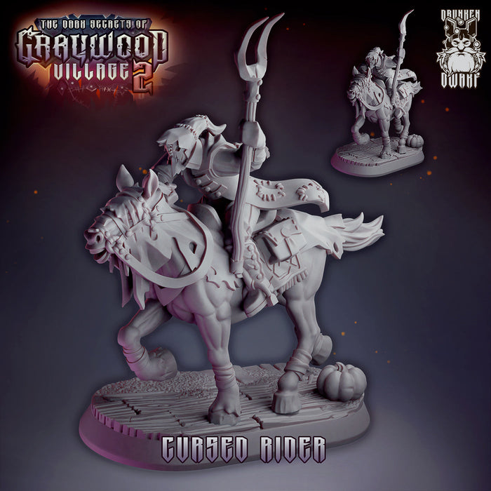 Cursed Rider | Graywood Village 2 | Fantasy Miniature | Drunken Dwarf TabletopXtra