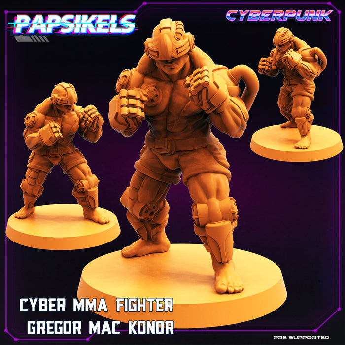 Cyber MMA Fighter Gregor Mac Konor | Skelepunk Gang Wars | Sci-Fi Miniature | Papsikels TabletopXtra