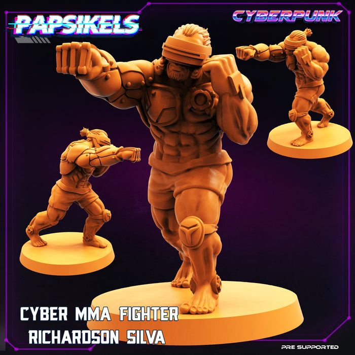 Cyber MMA Fighter Richardson Silva | Skelepunk Gang Wars | Sci-Fi Miniature | Papsikels TabletopXtra
