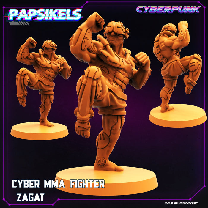 Cyber MMA Fighter Zagat | Skelepunk Gang Wars | Sci-Fi Miniature | Papsikels TabletopXtra