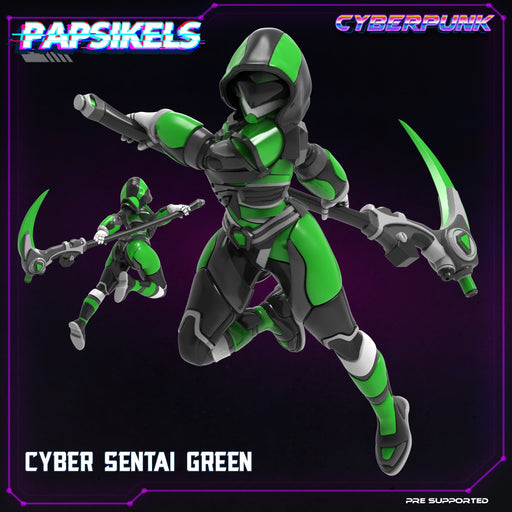 Cyber Sentai Green | Law Upholders Vol 2 | Sci-Fi Miniature | Papsikels TabletopXtra