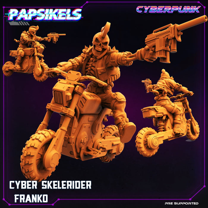 Cyber Skelerider Franko | Skelepunk Gang Wars | Sci-Fi Miniature | Papsikels TabletopXtra