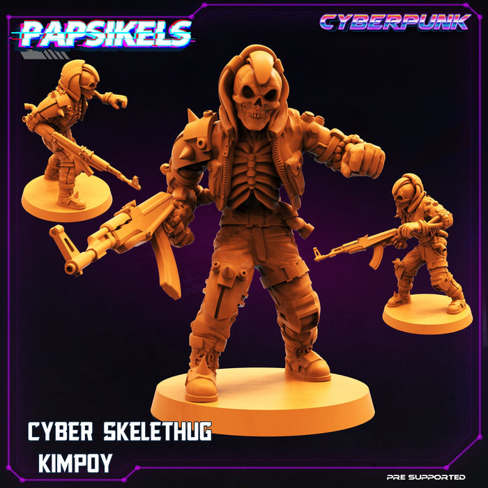 Cyber Skelethug Kimpoy | Skelepunk Gang Wars | Sci-Fi Miniature | Papsikels TabletopXtra