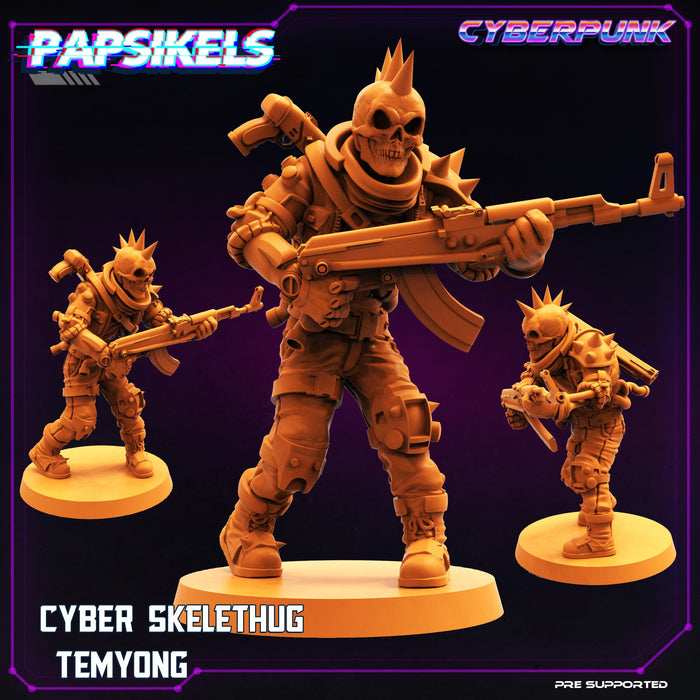 Cyber Skelethug Temyong | Skelepunk Gang Wars | Sci-Fi Miniature | Papsikels TabletopXtra