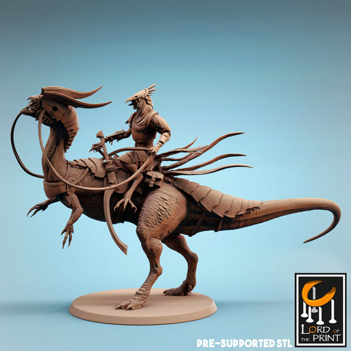 Dilophosaurus w/ Rider A | Dinotopia Part 2 | Fantasy Miniature | Lord of the Print TabletopXtra