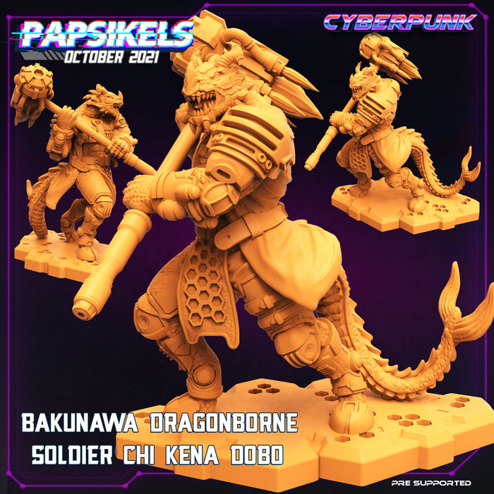 Dragonborne Soldier Chi Kena Dobo | Bukunawa | Sci-Fi Miniature | Papsikels TabletopXtra
