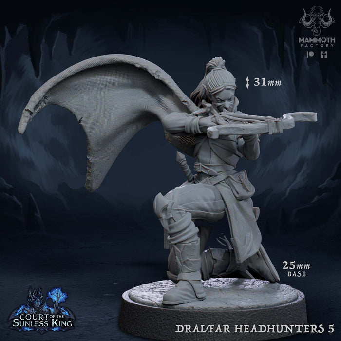 Dralfar Headhunter 5 | Court of the Sunless King | Fantasy Miniature | Mammoth Factory