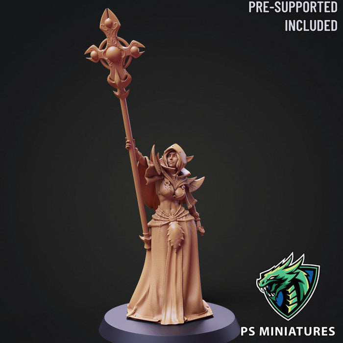 Drow Cleric Pose 3 (Skimpy) | Drow Clerics | Fantasy Miniature | PS Miniatures TabletopXtra