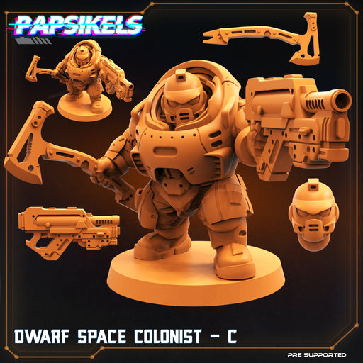 Dwarf Space Colonist C | Skull Hunters V Space Rambutan | Sci-Fi Miniature | Papsikels TabletopXtra