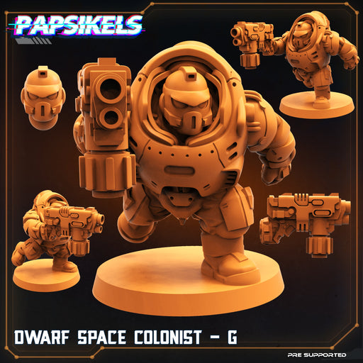 Dwarf Space Colonist G | Skull Hunters V Space Rambutan | Sci-Fi Miniature | Papsikels TabletopXtra