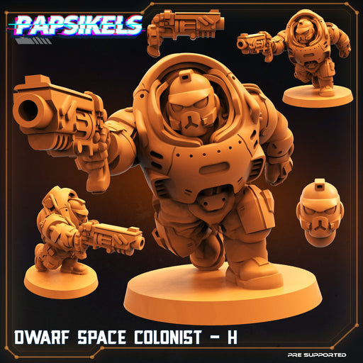 Dwarf Space Colonist H | Skull Hunters V Space Rambutan | Sci-Fi Miniature | Papsikels TabletopXtra