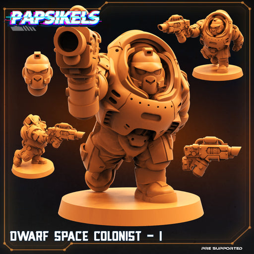 Dwarf Space Colonist I | Skull Hunters V Space Rambutan | Sci-Fi Miniature | Papsikels TabletopXtra