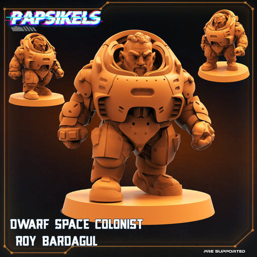 Dwarf Space Colonist Roy BarDagul | Skull Hunters V Space Rambutan | Sci-Fi Miniature | Papsikels TabletopXtra
