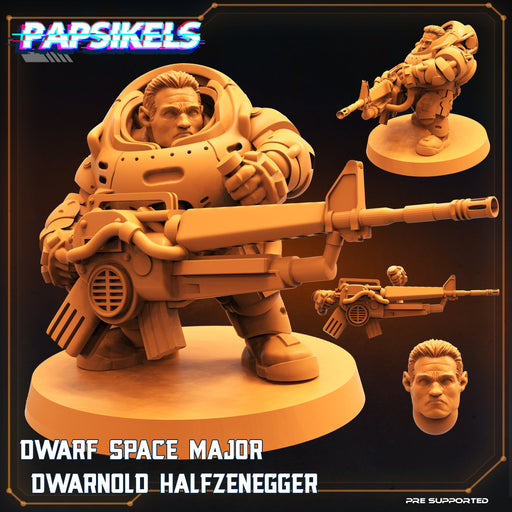 Dwarf Space Major Dwarnold Halfennegger | Skull Hunters V Space Rambutan | Sci-Fi Miniature | Papsikels TabletopXtra