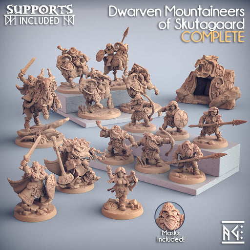 Dwarven Mountaineers of Skutagaard Miniatures (Full Set) | Fantasy Miniature | Artisan Guild TabletopXtra