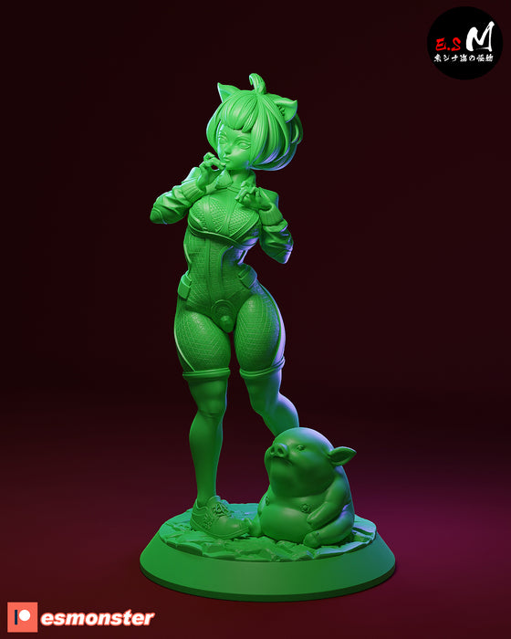 Pig Girl | Pin-Up Miniature Statue | E.S Monster