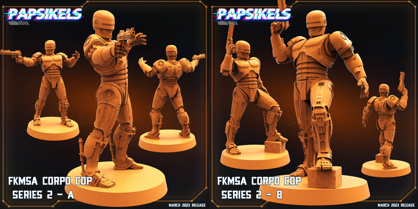 FKMSA Series 2 Miniatures | Corpo Cops | Sci-Fi Miniature | Papsikels TabletopXtra