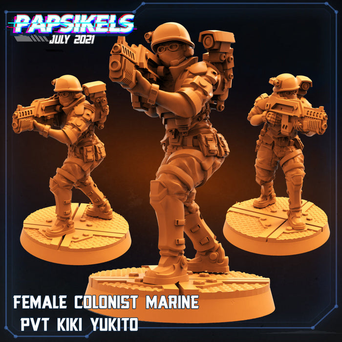 Female Colonist Marine PVT Kiki Yukito | Aliens Vs Humans III | Sci-Fi Miniature | Papsikels TabletopXtra