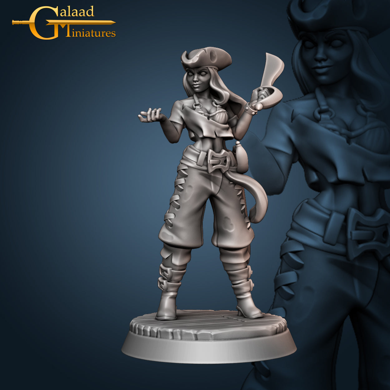 Female Pirate w/Cutlass | Pirates Crew | Fantasy Miniature | Galaad Miniatures TabletopXtra