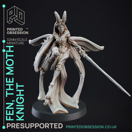 Fen the Moth Knight | Ladies of the Tabletop | Fantasy Miniature | Printed Obsession TabletopXtra